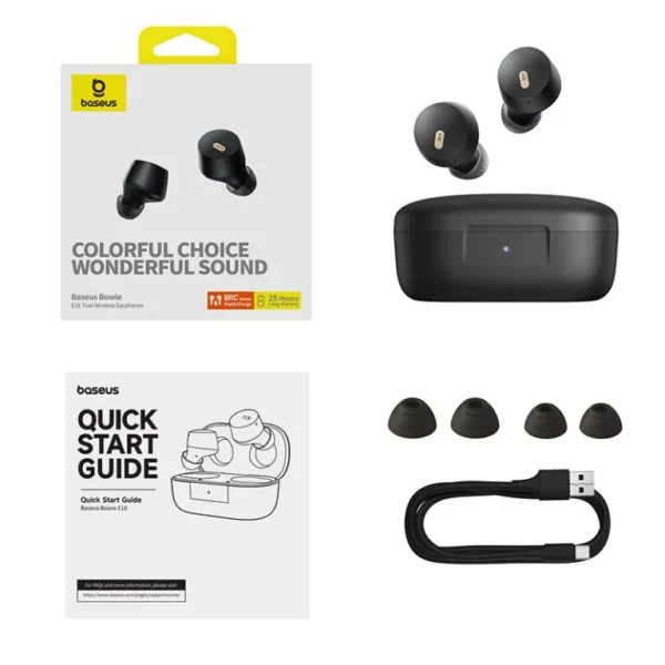 Baseus Bowie E18 | True Wireless Earphones with ENC & IPX4 – Cosmic Black - Image 2