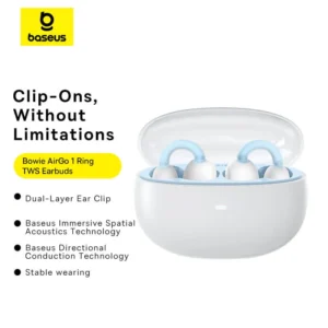 Baseus AirGo 1 Ring | Open-Ear TWS Earbuds with 25H Battery, ENC, Bluetooth 5.3 – Black