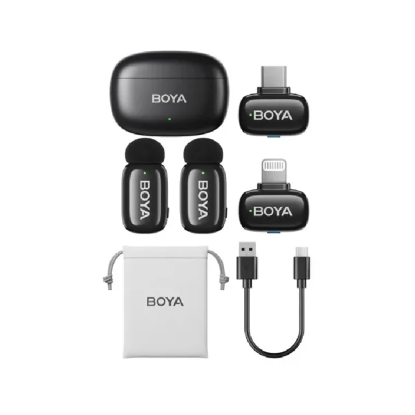 BOYA Mini-12 | Dual Wireless Microphone with Charging Case | For Android Type-C & iPhone iOS - Image 3