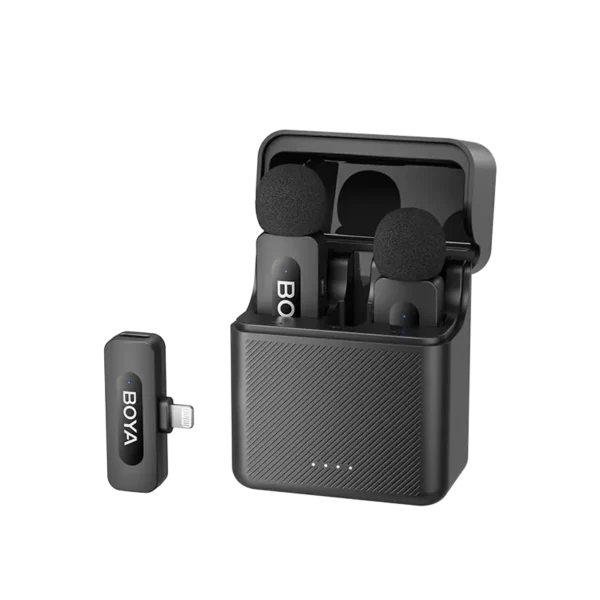 BOYA BY-V3 | Dual Wireless Microphone System with Charging Case | For iPhone & iOS Devices