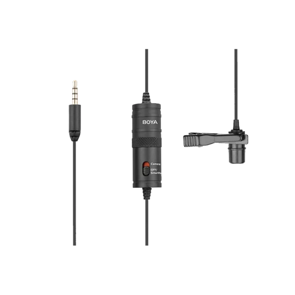 BOYA BY-M1 | Universal Omnidirectional Lavalier Microphone (6m Cable, For Smartphones, Cameras & PCs)
