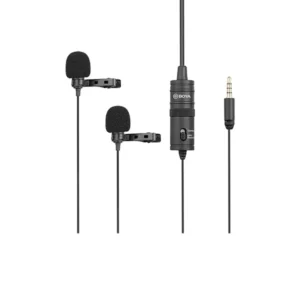 BOYA BY-M1DM | Dual Omnidirectional Lavalier Microphone for Smartphones, Cameras & Recorders