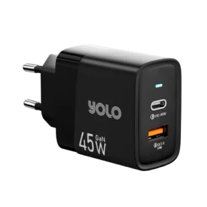 Yolo Y-451 GaN Charger | 45W Dual Port Fast Charger | PD3.0, QC4+, PPS Support