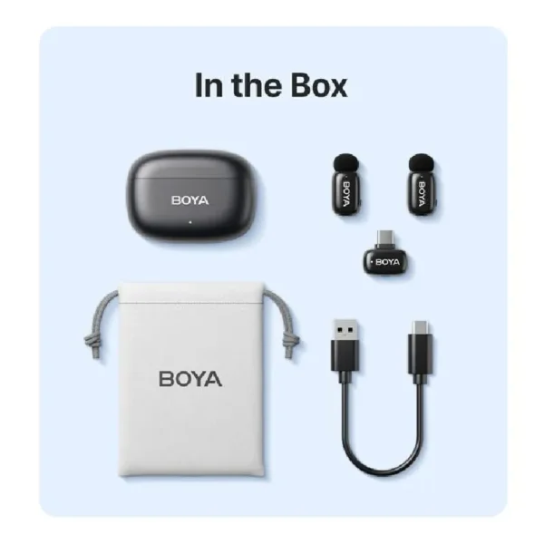 BOYA Mini-14 | Dual Wireless Microphone with Charging Case | For Android Type-C Devices - Image 3