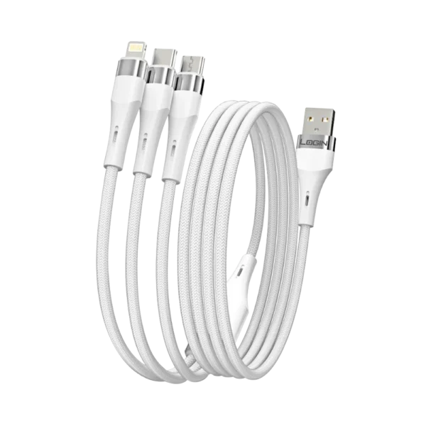 login l 909 3 in 1 100% copper | 12w | 2.4a cable