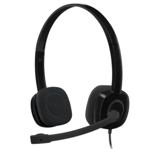 logitech h151 stereo headset | noise cancelling boom mic | 3.5mm multi device support | lightweight comfort