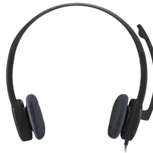 logitech h151 stereo headset | noise cancelling boom mic | 3.5mm multi device support | lightweight comfort