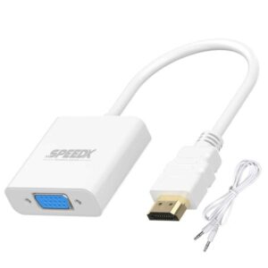 HDMI to VGA Converter with Audio | Male to Female Adapter | Full HD 1080p Video + Sound Output