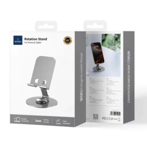 WiWU ZM-014 Iron Desktop Rotation & Foldable Stand for Mobile & Tablet