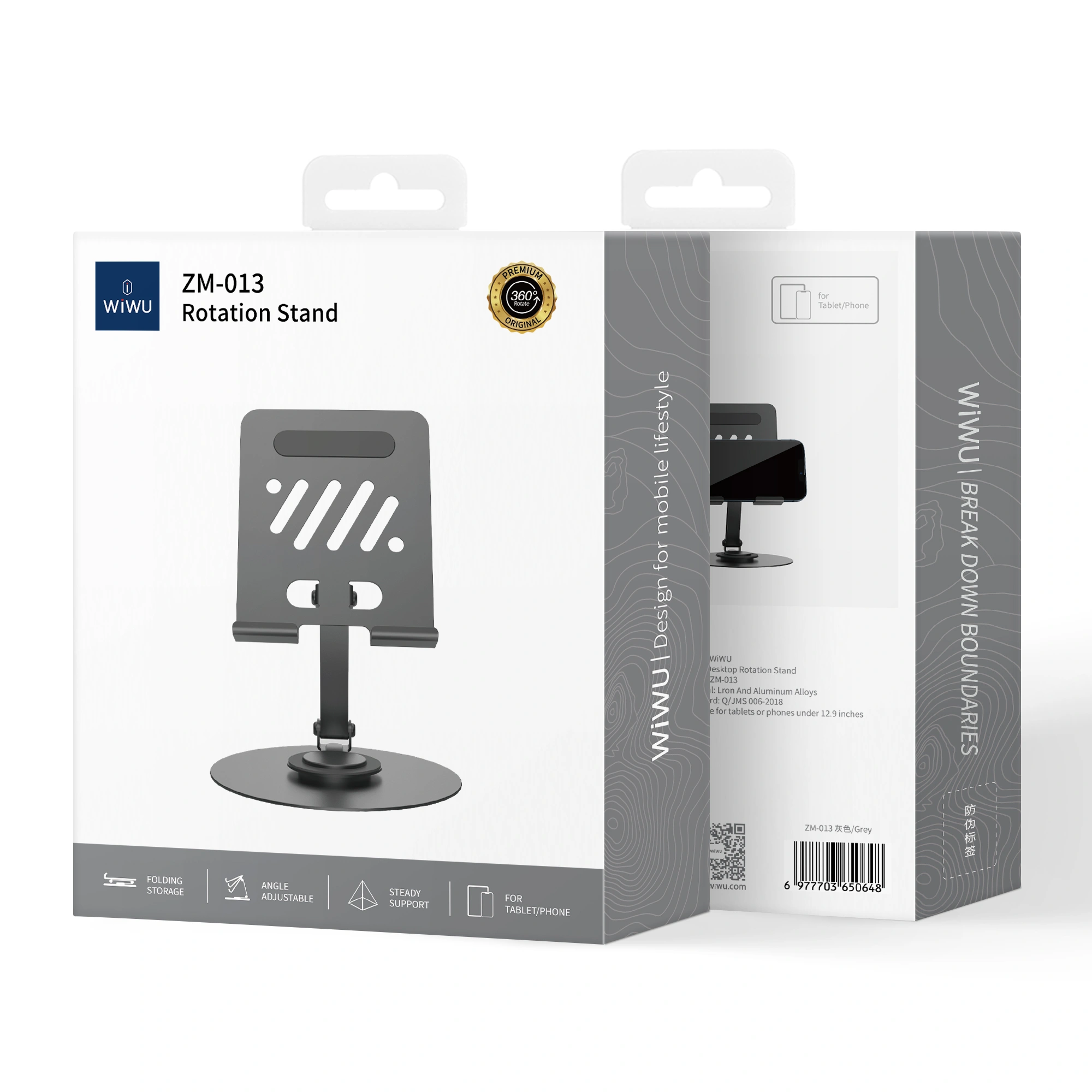 WiWU ZM-013 Adjustable Desktop Rotation Stand for Phone & Tablet