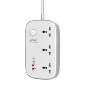 LDNIO SC6 45W GaN Power Strip (3 Sockets + 2 USB-A + 2 USB-C)