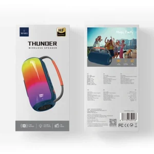 WIWU H6 Thunder Wireless Speaker – Bluetooth 5.3, 16W Power, RGB Lighting