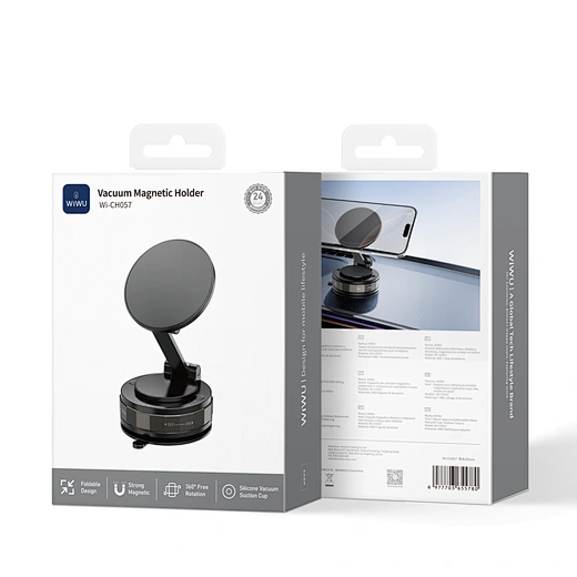 WIWU Wi-CH057 Vacuum Suction Foldable Rotating Magnetic Phone Holder - Image 3