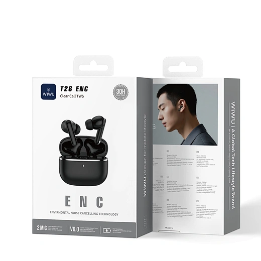 WiWU T28 ENC Dual-Mic Noise Cancelling TWS Earbuds - Image 3