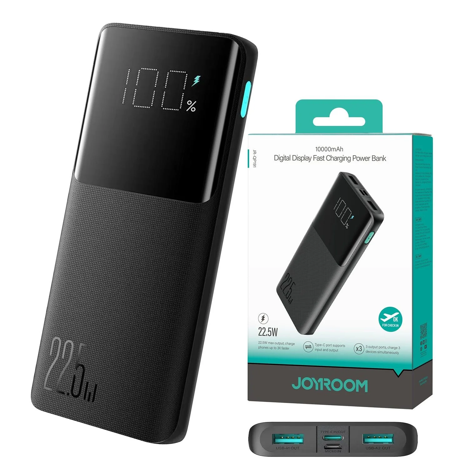 Joyroom Mini JR-QP191 Star Series 10,000mAh 22.5W Fast Charging Power Bank - Image 4