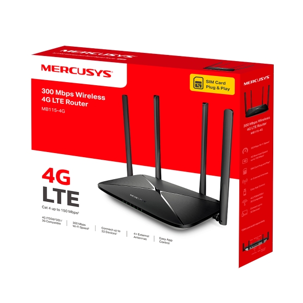 Mercusys MB115-4G 300 Mbps Wireless N 4G LTE Router - Image 2