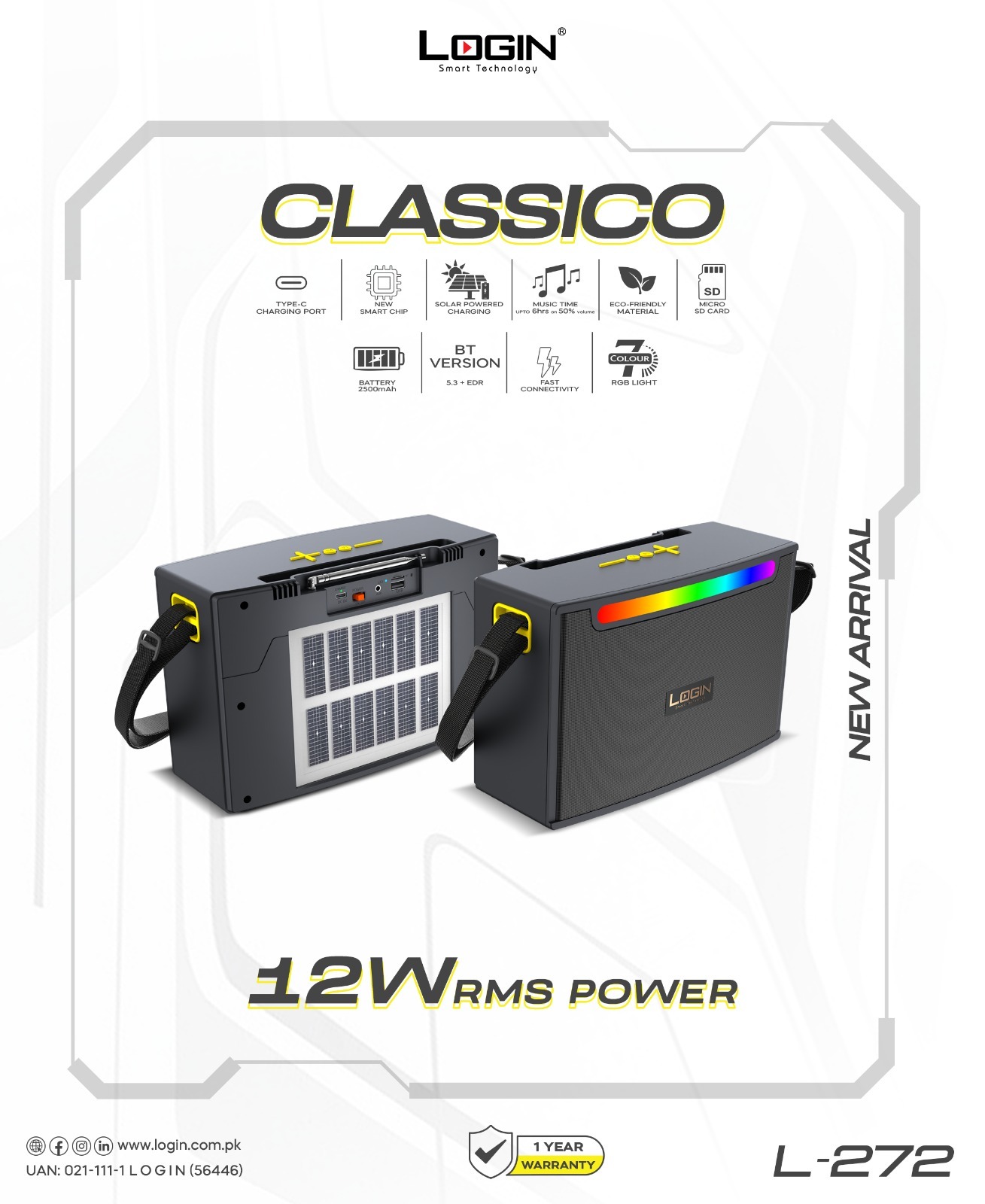 Login L-272 CLASSICO Solar Speaker