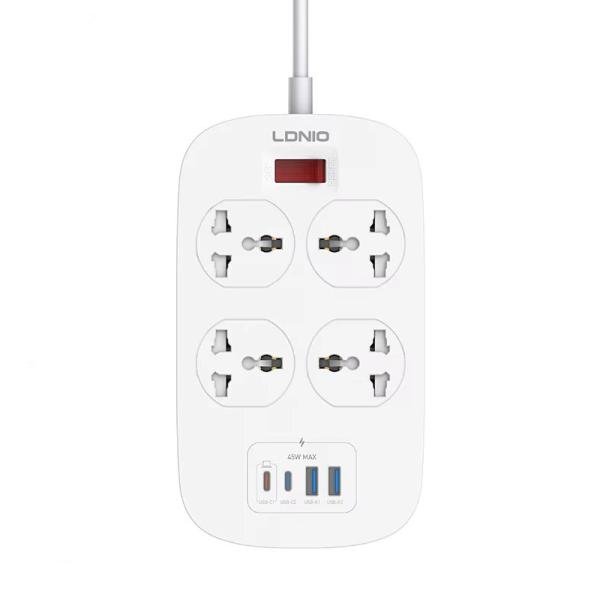 LDNIO SC4407C 2500W Power Extension (4 Sockets, 2 USB-A + 2 USB-C, 2m)